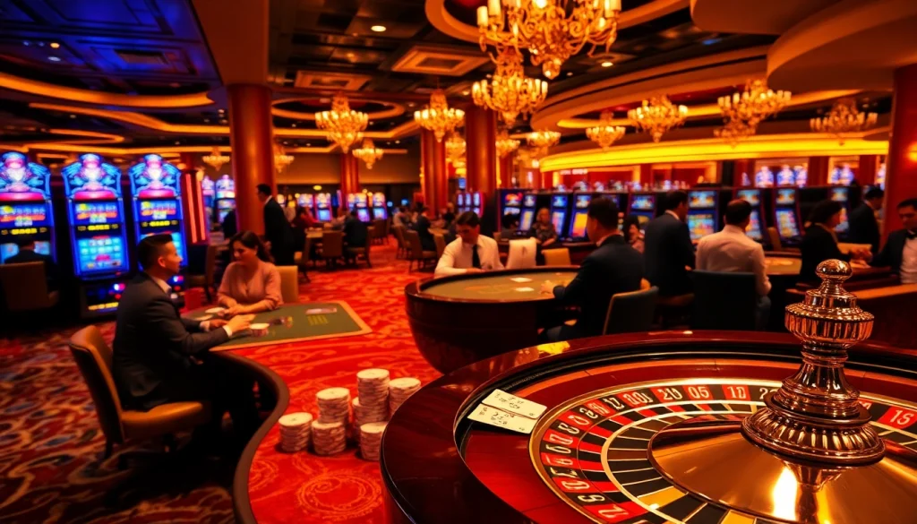 Experience OPEN88's thrilling casino atmosphere with vibrant poker games, spinning roulette wheels, and high-stake slots.
